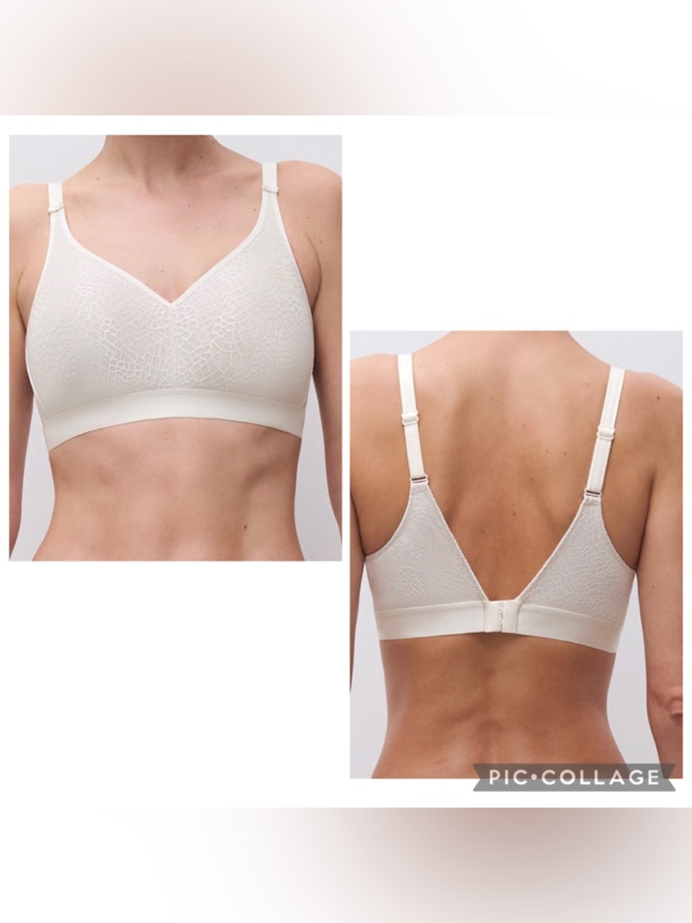 CHANTELLE Women’s Ivory Nude C-MANIFIQUE C18920 Full Bust Wire Free Bra Sz 40DD